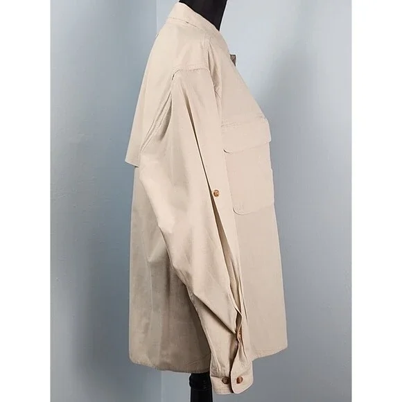 Orvis Mens Medium Long Sleeve Khaki Fishing Shirt Mesh Lined Vented Back - Picture 7 of 16